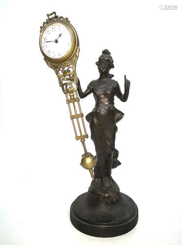 Circa 1930  Wind Up Pendulum Clock