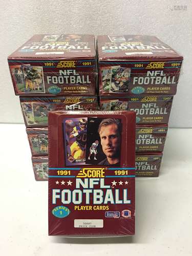 Nine Unopened Score 1991 Wax Packs