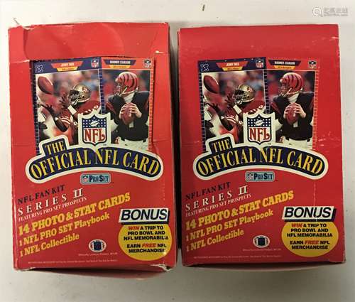 Two Pro Set NFL Fan Kit Series 2 Unopened