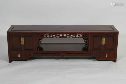 Chinese Hardwood Low Cabinet, 20th Century