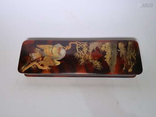 Japanese Gilt Decorated Lacquered Scholars Box