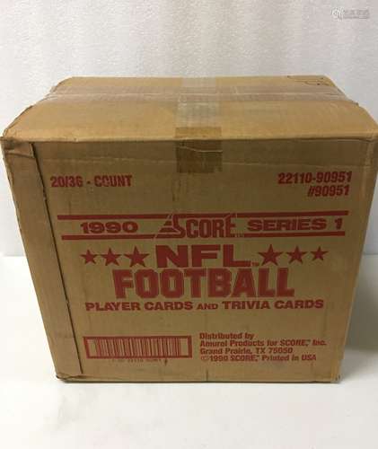 Unopened Case 1990 Score Series 1 Football Cards