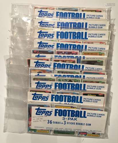 Lot of Ten 1981 Topps Football Unopened Rack Packs