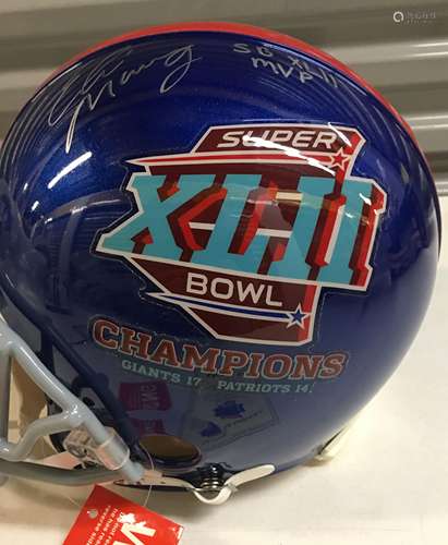 Eli Manning Autographed Super Bowl XLII MVP Helmet