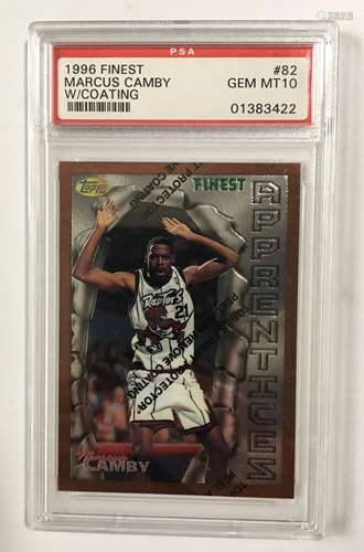 1996 FINEST 82 MARCUS CAMBY W/COATING PSA MINT 10