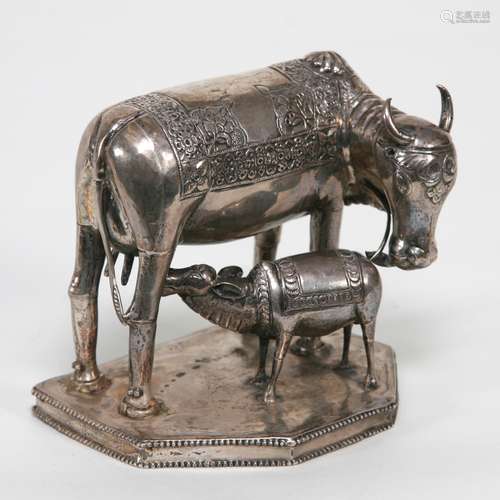 A Rare Indian Silver Sculpture, 19th C.