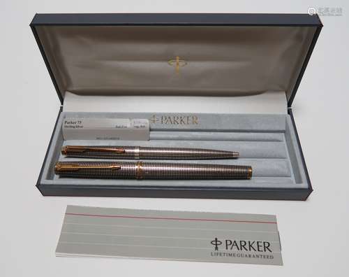 Vintage Parker Sterling Silver 75 Pen Set