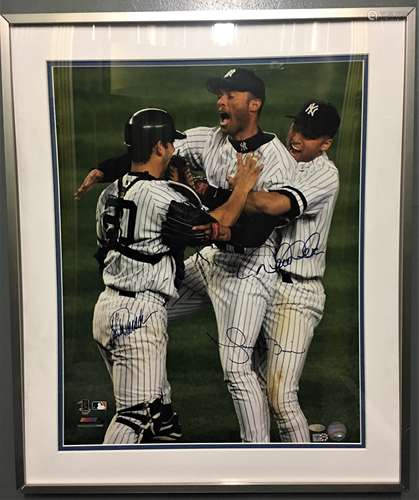 Autographed Jeter, Rivera and Posada Photograph COA