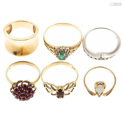 A Collection of Gemstone & Diamond Rings in 14K