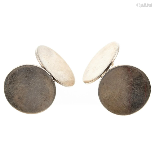 Sterling Silver Disc Earrings by Betty Cooke