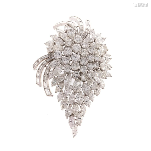 An Impressive 16.00 ct Diamond Cluster Pin/Pendant