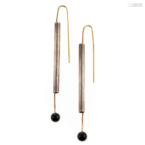 A Pair of Betty Cooke Earrings in 14K & Sterling