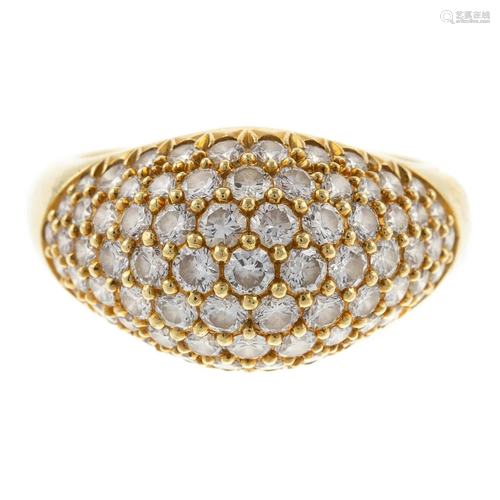 A Pave Diamond Dome Ring in 18K by Kurt Wayne