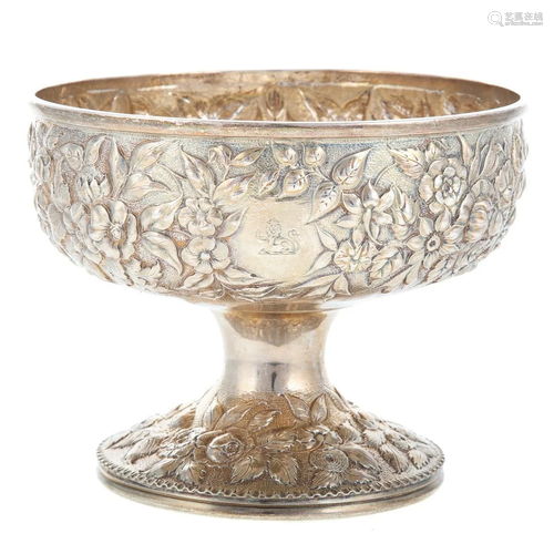 S. Kirk & Son Coin Silver Repousse Pedestal Bowl