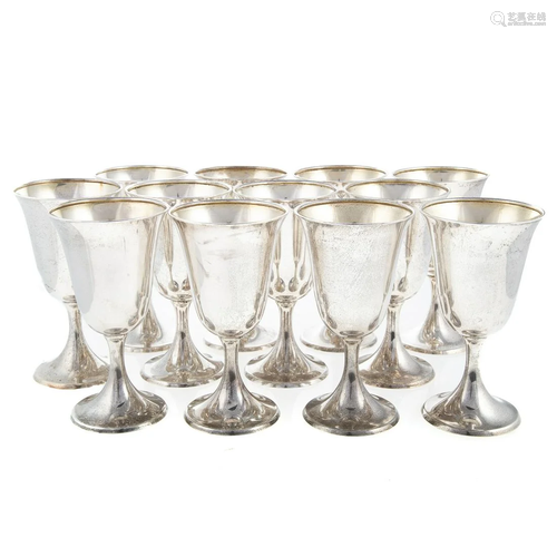 Twelve International Sterling Goblets