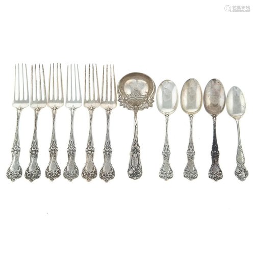 Collection Assorted Art Nouveau Sterling Flatware