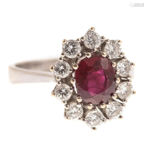 A 2.02 ct Burmese Ruby & Diamond Ring in 18K