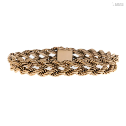 A Double Row Rope Bracelet in 14K