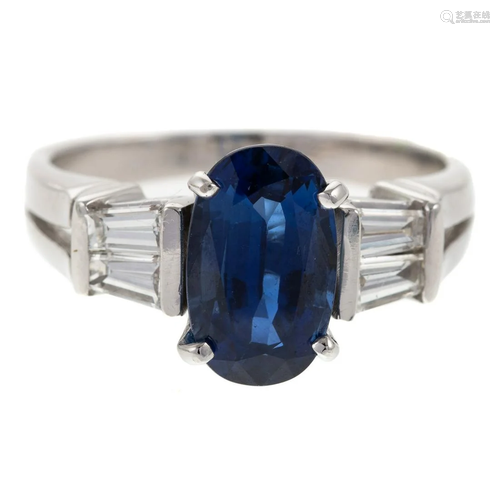 A 2.52 ct Sapphire & Diamond Ring in 18K