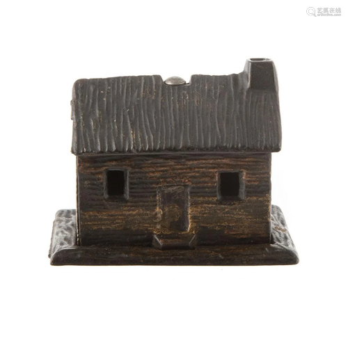 Log Cabin Cast Iron Still Bank