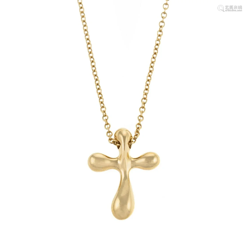 A Tiffany & Co. Elsa Peretti Cross Necklace in 18K