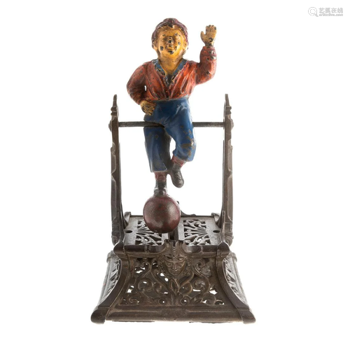 Boy on Trapeze Cast Iron Mechanical Bank