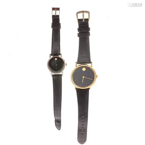 A Pair of 14K Movado Wrist Watches