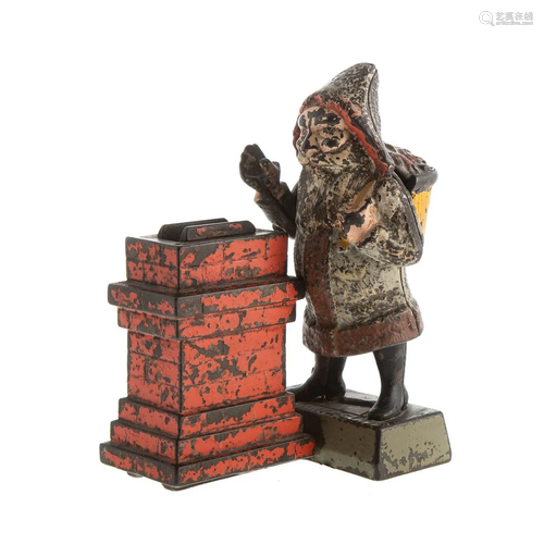 Santa at the Chimney, Cast Iron Mechanical Bank