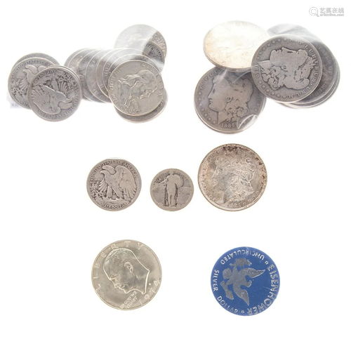 Silver Coin Collection with 16 Silver Dollars