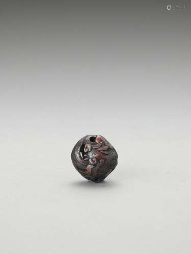 A Wood Ryusa Manju Netsuke Of …