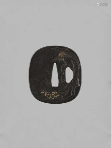 An Iron Tsuba Depicting Shoki …