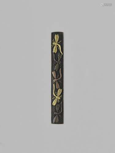 A Shibuichi Kozuka With Inlaid…