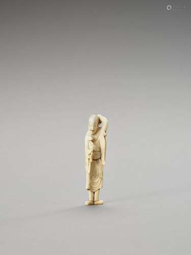 A Tall Ivory Netsuke Of A Sage…