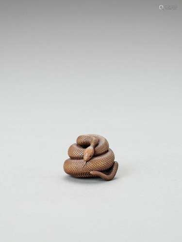 A Contemporary Wood Netsuke Of…