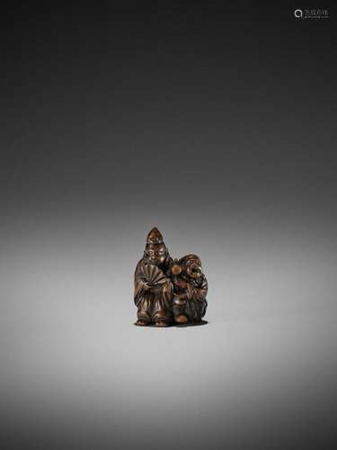 Minzan: A Wood Netsuke Of Daik…