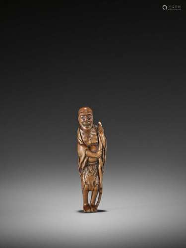 Minko: A Wood Netsuke Of Tekka…