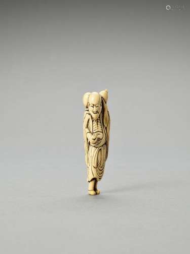 A Tall Ivory Netsuke Of Chokar…