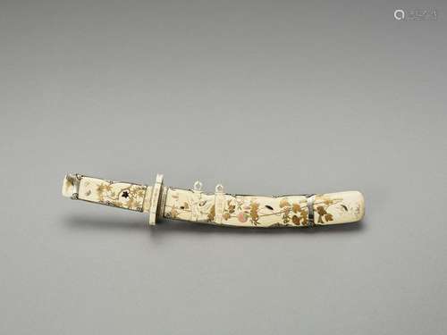 A Tanto In Ivory And Shibayama…