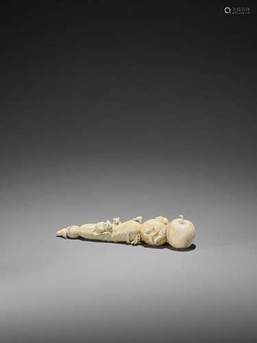 An Ivory Okimono Of Three Rats…