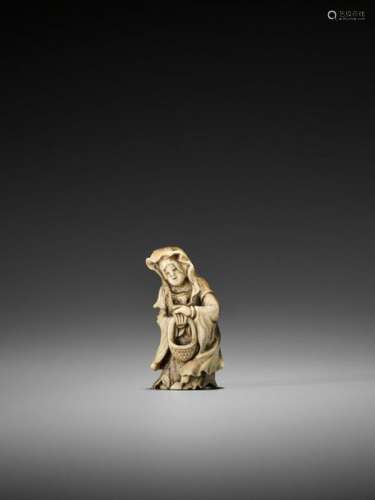 A Stag Antler Netsuke Of Seiob…
