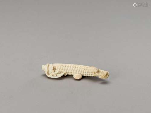 A Stained Ivory Okimono Of A C…
