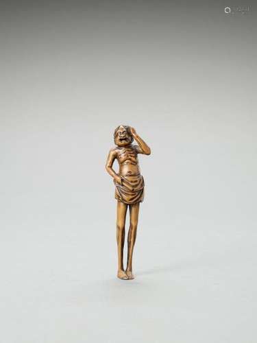 A Fine Wood Netsuke Of Ashinag…