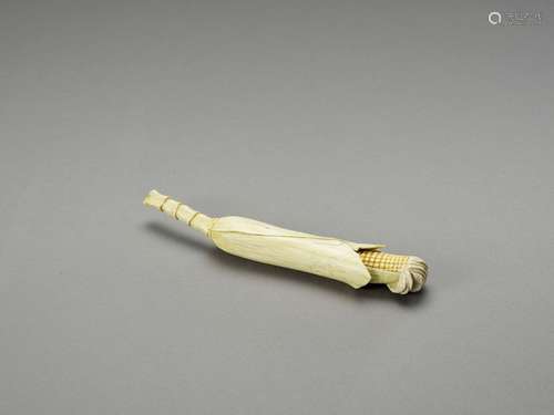 A Stained Ivory Okimono Of A C…