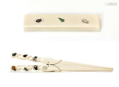 A Shibayama Style Inlaid Ivory…