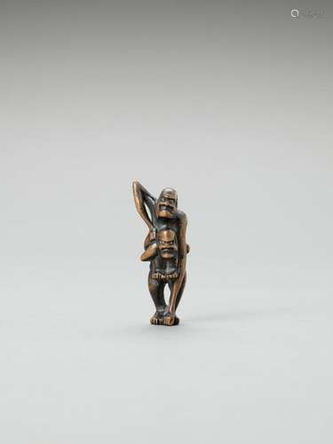 An Wood Netsuke Of Ashinaga An…