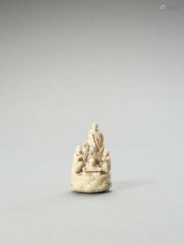 An Ivory Okimono Of Buddha Wit…