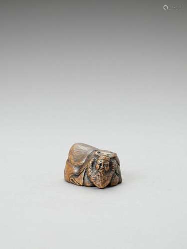 A Wood Shunga Okimono Netsuke …