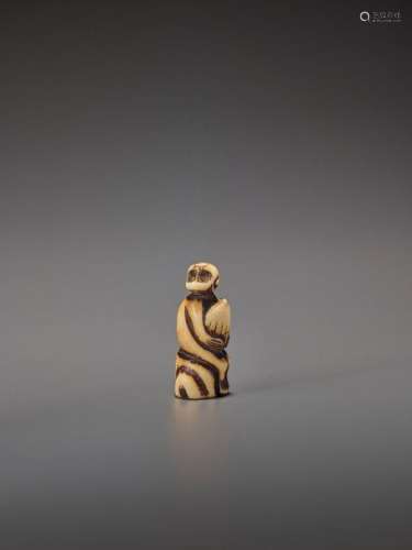 A Stag Antler Netsuke Of A Mon…