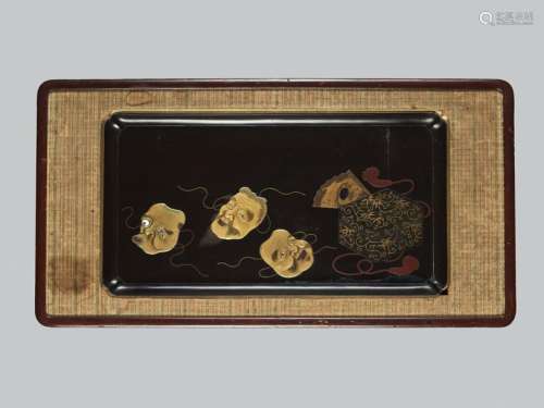 A Large Lacquer Tray Mounted A…