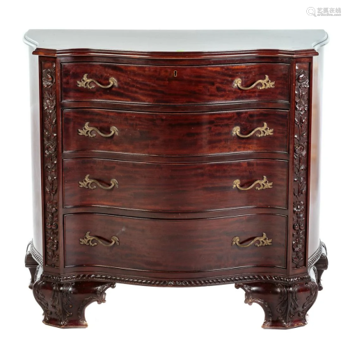 Potthast Bros. Chinese Chippendale Mahogany Chest